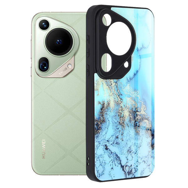 Husa de protectie Techsuit Glaze Series compatibila cu Huawei Pura 70 Ultra, acoperire spate, Blue Ocean