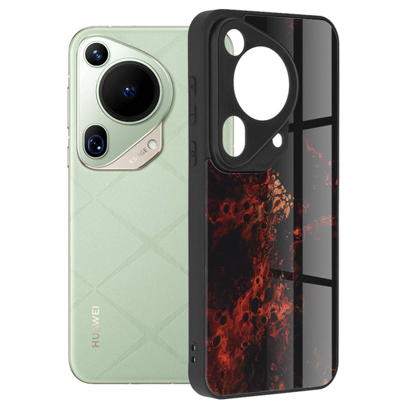 Husa de protectie Techsuit Glaze Series compatibila cu Huawei Pura 70 Ultra, acoperire spate, Red Nebula