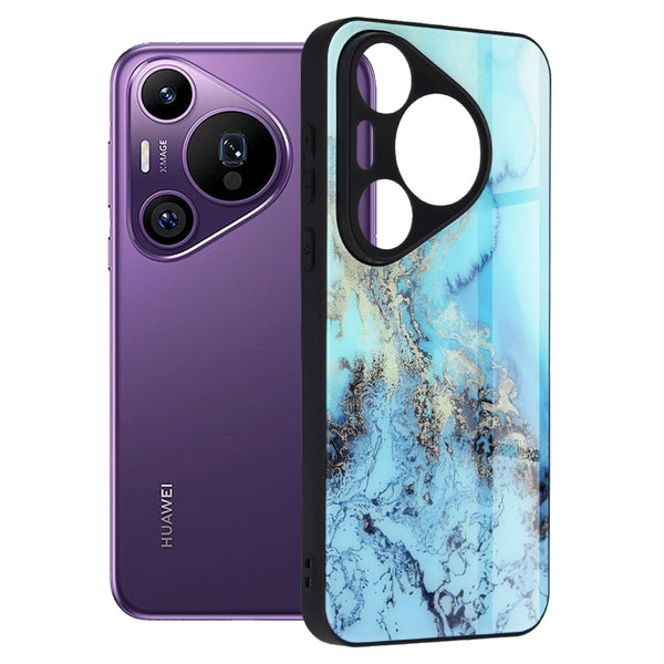 Husa de protectie Techsuit Glaze Series compatibila cu Huawei Pura 70 Pro, acoperire spate, Blue Ocean