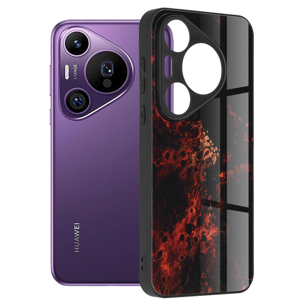 Husa de protectie Techsuit Glaze Series compatibila cu Huawei Pura 70 Pro, acoperire spate, Red Nebula