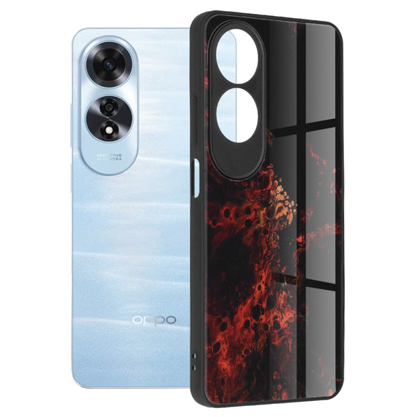 Husa de protectie Techsuit Glaze Series compatibila cu Oppo A60, acoperire spate, Red Nebula