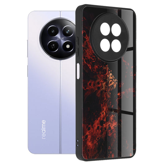 Husa de protectie Techsuit Glaze Series compatibila cu Realme 12x, acoperire spate, Red Nebula