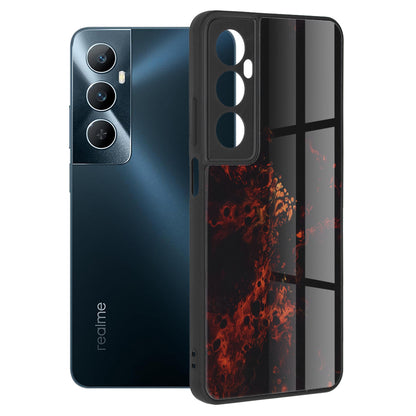 Husa de protectie Techsuit Glaze Series compatibila cu Realme C65, acoperire spate, Red Nebula