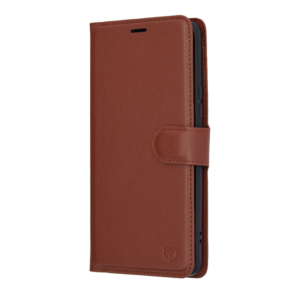 Husa de protectie Techsuit Leather Folio compatibila cu Honor 90, acoperire spate, maro
