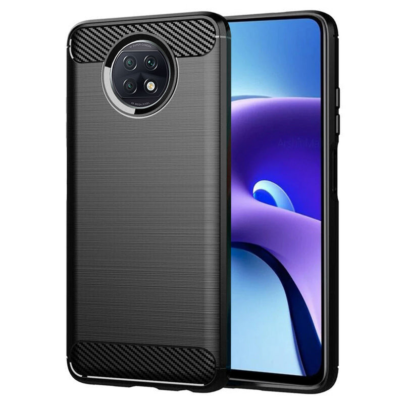 Husa de protectie Techsuit Carbon Siliconecompatibila cu Xiaomi Redmi Note 9T , acoperire spate, negru
