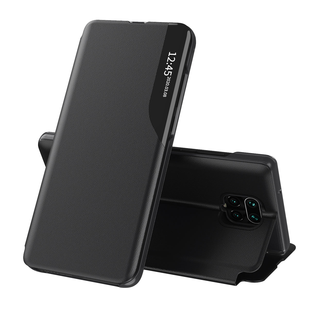 Husa de protectie Techsuit eFold Series compatibila cu Xiaomi Redmi Note 9 Pro Max, acoperire spate, negru