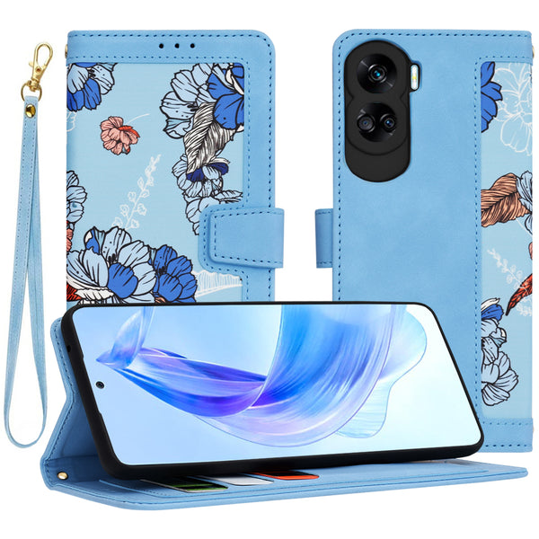 Husa de protectie Techsuit FlipCraft compatibila cu Honor 90 Lite, acoperire spate, albastru