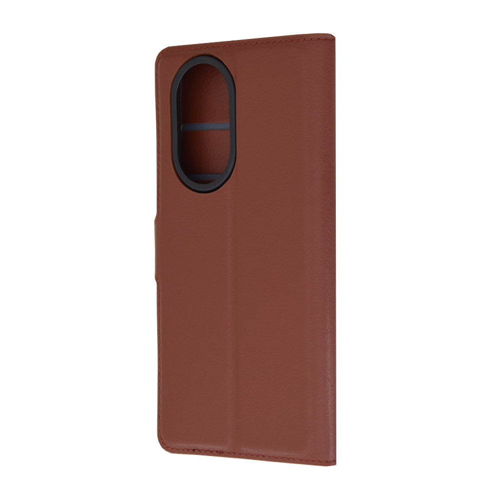 Husa de protectie Techsuit Leather Folio compatibila cu Honor 200, acoperire spate, maro