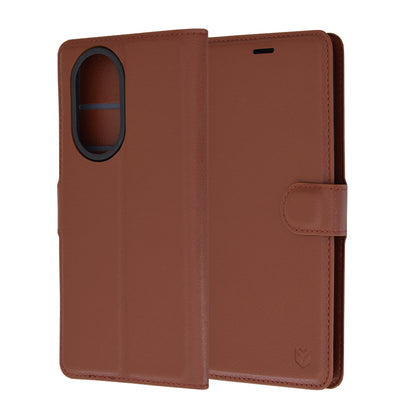 Husa de protectie Techsuit Leather Folio compatibila cu Honor 200, acoperire spate, maro
