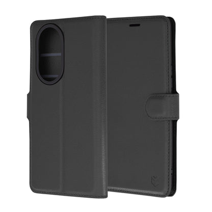 Husa de protectie Techsuit Leather Folio compatibila cu Honor 200 Lite, acoperire spate, negru