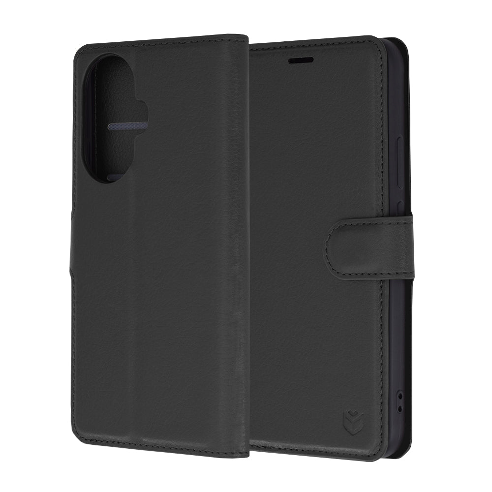 Husa de protectie Techsuit Leather Folio compatibila cu Huawei nova 12s, acoperire spate, negru