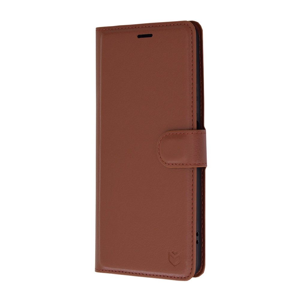 Husa de protectie Techsuit Leather Folio compatibila cu Huawei nova 12 SE, acoperire spate, maro