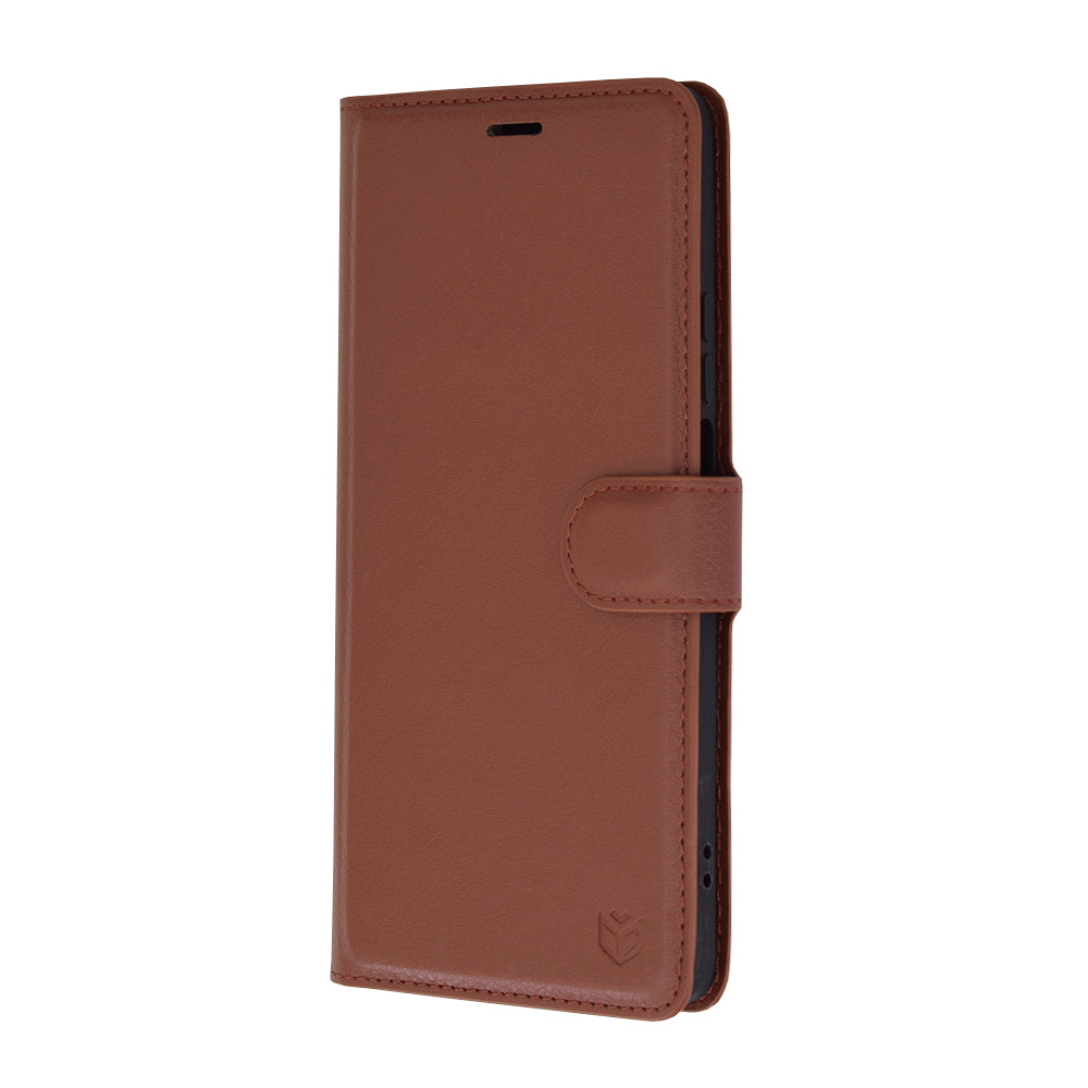 Husa de protectie Techsuit Leather Folio compatibila cu Huawei nova 12i, acoperire spate, maro