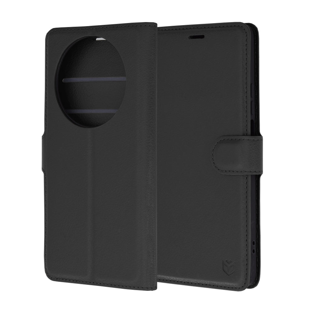 Husa de protectie Techsuit Leather Folio compatibila cu Huawei nova 12i, acoperire spate, negru