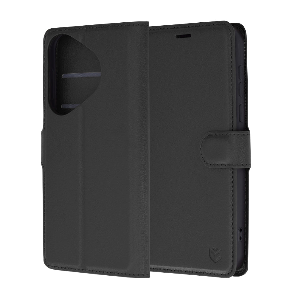 Husa de protectie Techsuit Leather Folio compatibila cu Huawei Pura 70, acoperire spate, negru