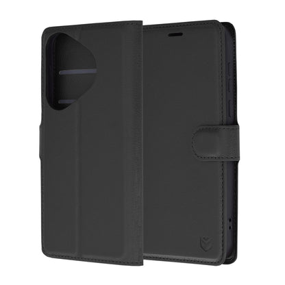Husa de protectie Techsuit Leather Folio compatibila cu Huawei Pura 70, acoperire spate, negru