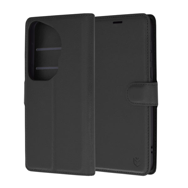 Husa de protectie Techsuit Leather Folio compatibila cu Huawei Pura 70 Ultra, acoperire spate, negru