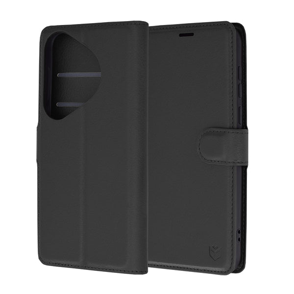 Husa de protectie Techsuit Leather Folio compatibila cu Huawei Pura 70 Pro, acoperire spate, negru