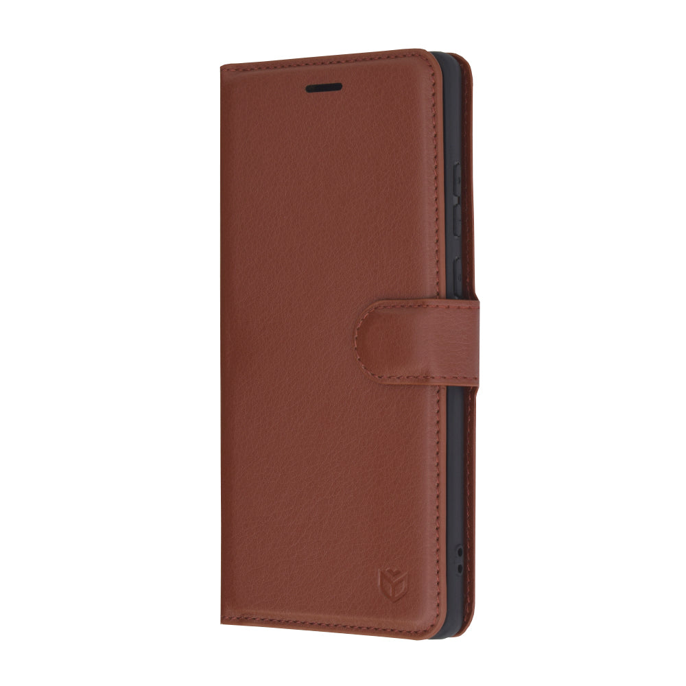 Husa de protectie Techsuit Leather Folio compatibila cu Motorola Edge 50 Fusion, acoperire spate, maro