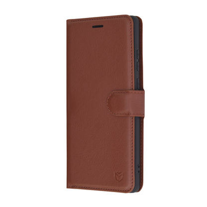 Husa de protectie Techsuit Leather Folio compatibila cu Motorola Edge 50 Fusion, acoperire spate, maro