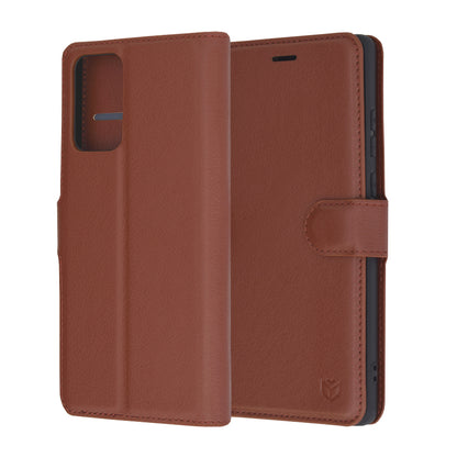 Husa de protectie Techsuit Leather Folio compatibila cu Motorola Edge 50 Fusion, acoperire spate, maro