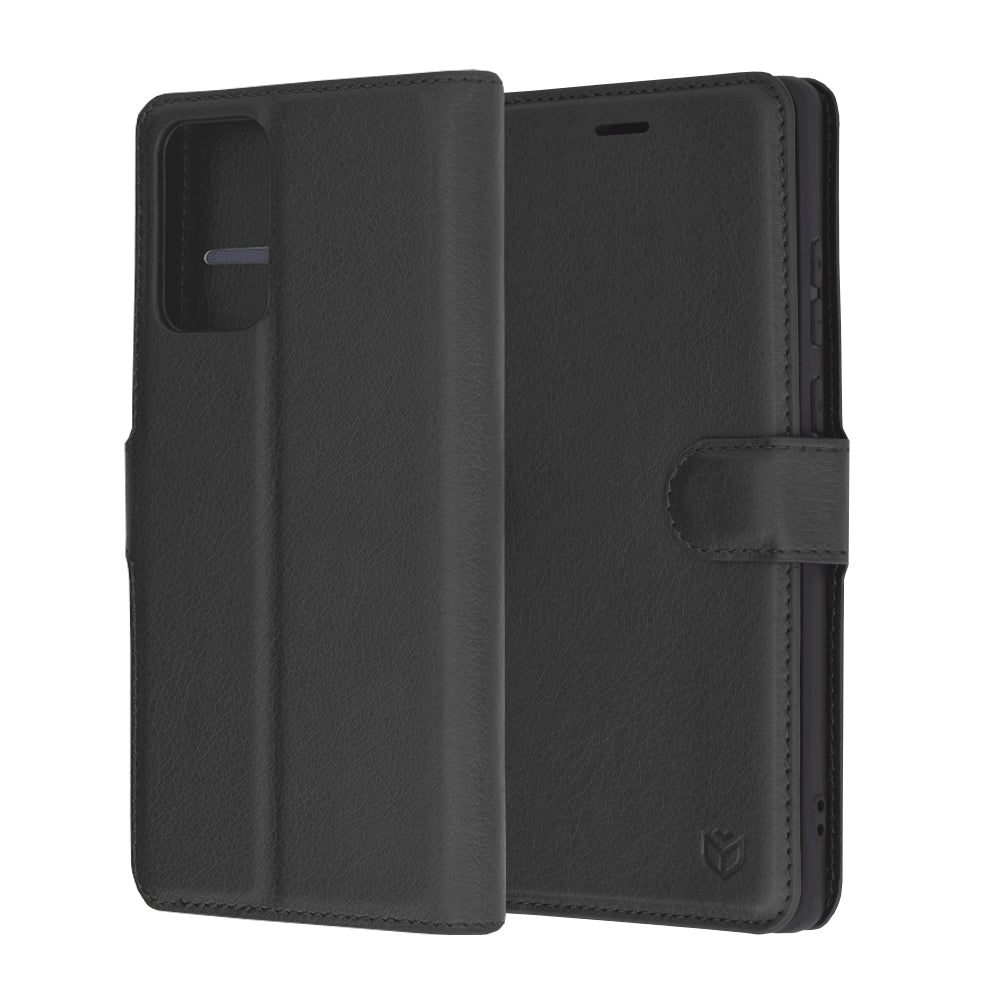 Husa de protectie Techsuit Leather Folio compatibila cu Motorola Edge 50 Fusion, acoperire spate, negru