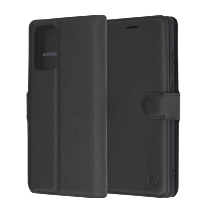 Husa de protectie Techsuit Leather Folio compatibila cu Motorola Edge 50 Fusion, acoperire spate, negru