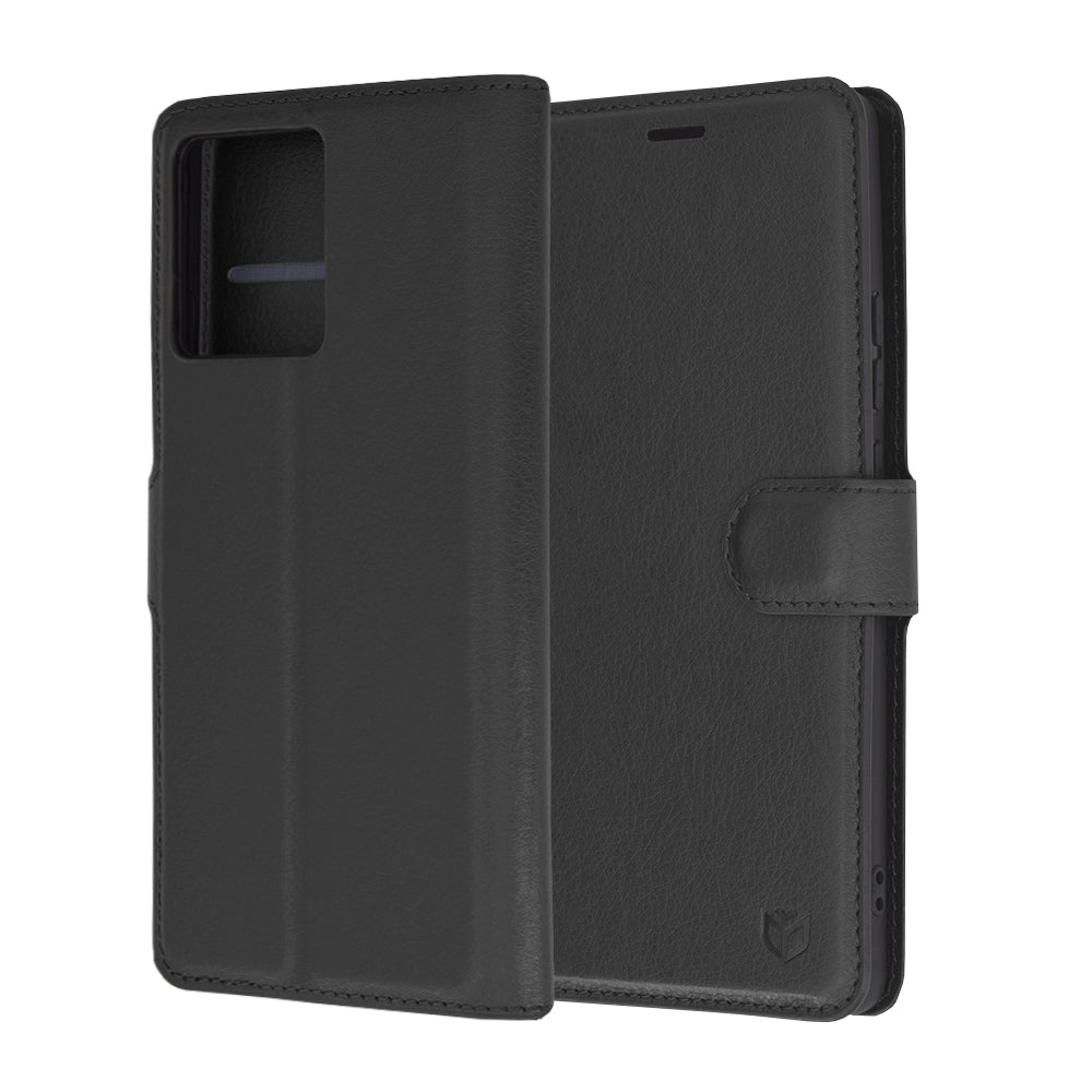 Husa de protectie Techsuit Leather Folio compatibila cu Motorola Edge 50 Ultra, acoperire spate, negru
