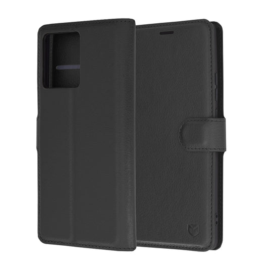 Husa de protectie Techsuit Leather Folio compatibila cu Motorola Edge 50 Ultra, acoperire spate, negru