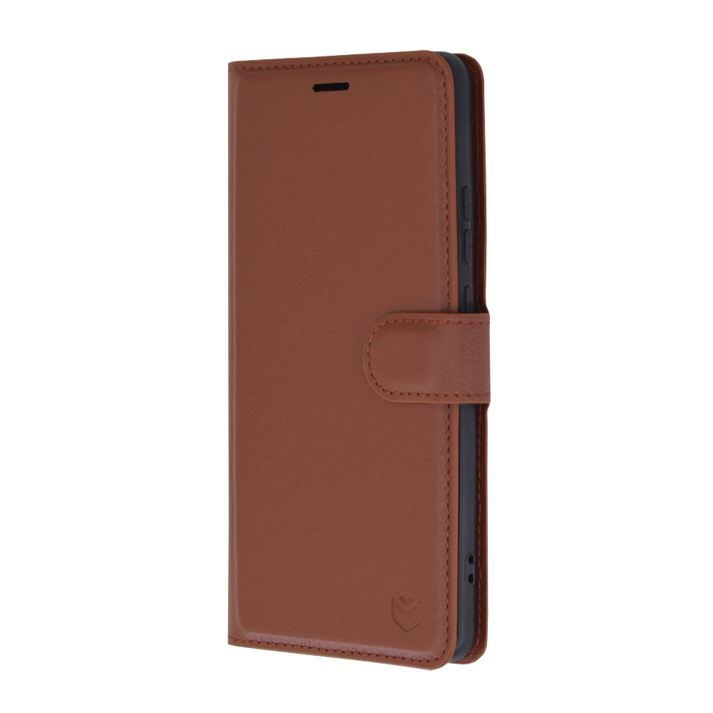 Husa de protectie Techsuit Leather Folio compatibila cu Motorola Edge 50 Pro, acoperire spate, maro