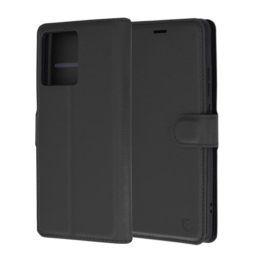 Husa de protectie Techsuit Leather Folio compatibila cu Motorola Edge 50 Pro, acoperire spate, negru