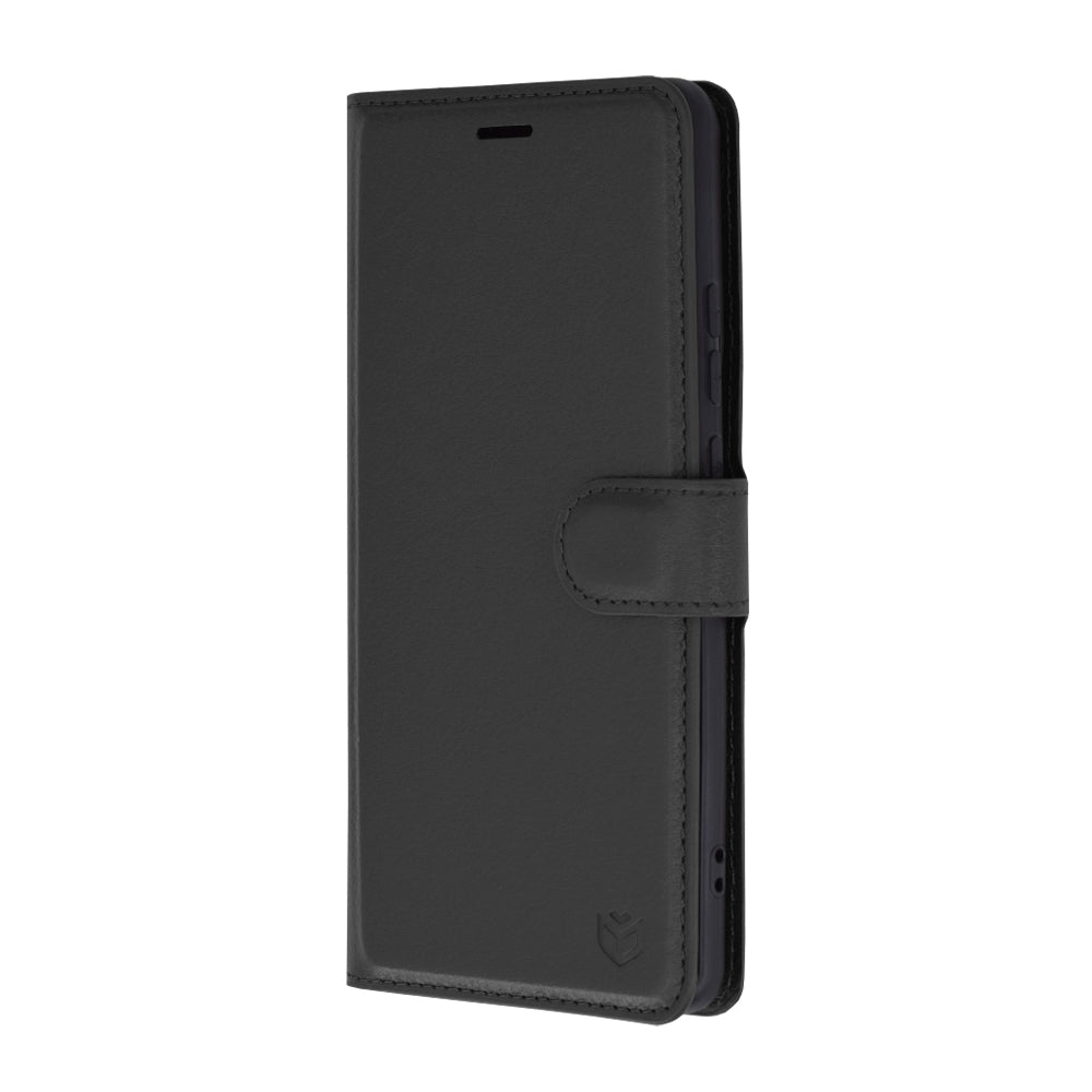 Husa de protectie Techsuit Leather Folio compatibila cu Motorola Edge 50 Pro, acoperire spate, negru