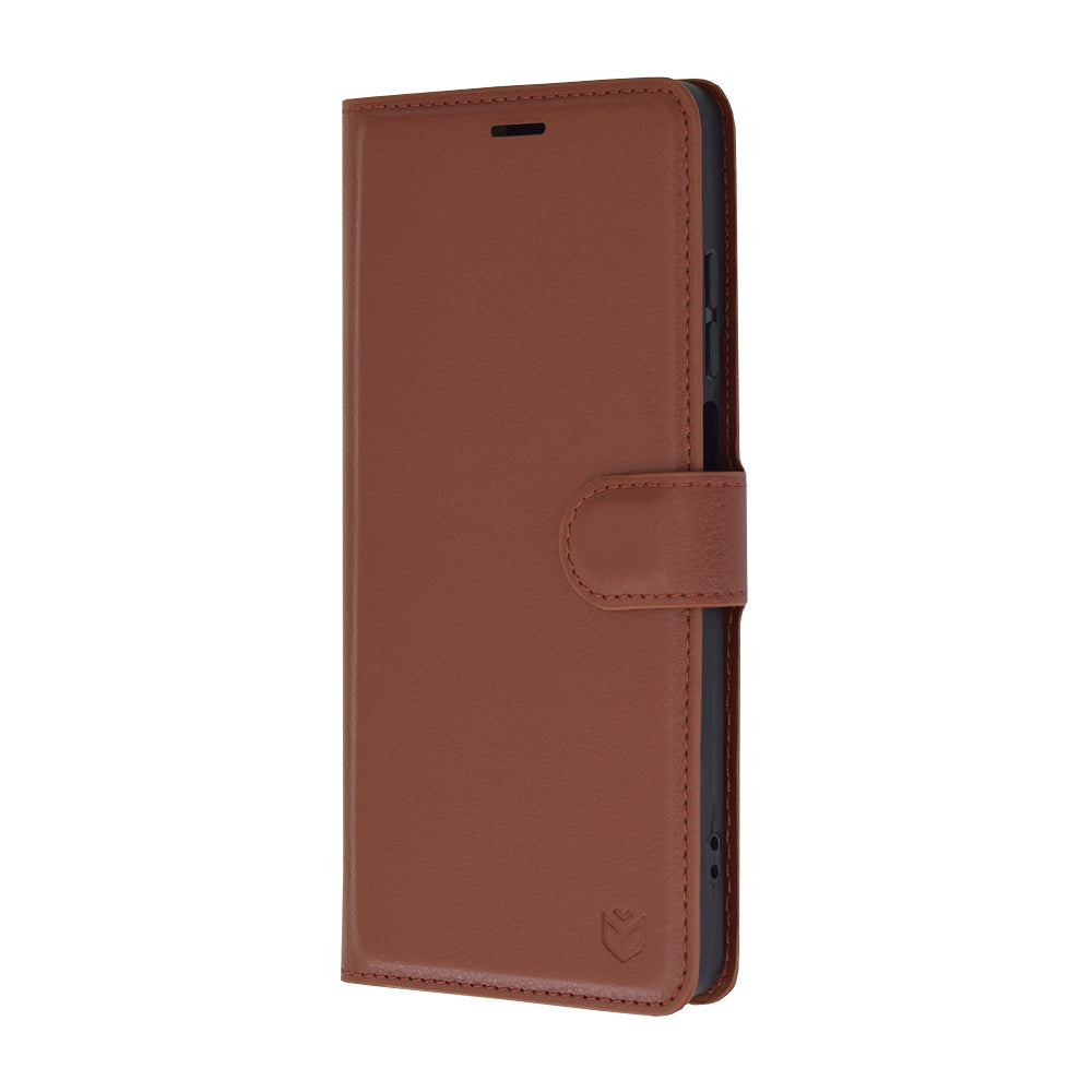 Husa de protectie Techsuit Leather Folio compatibila cu Motorola Moto G24 Power, acoperire spate, maro