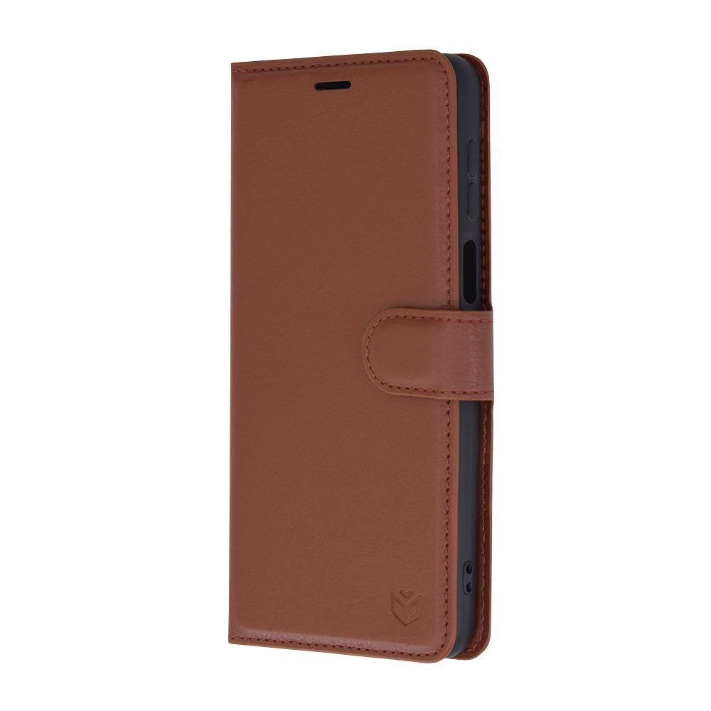 Husa de protectie Techsuit Leather Folio compatibila cu Motorola Moto G64, acoperire spate, maro