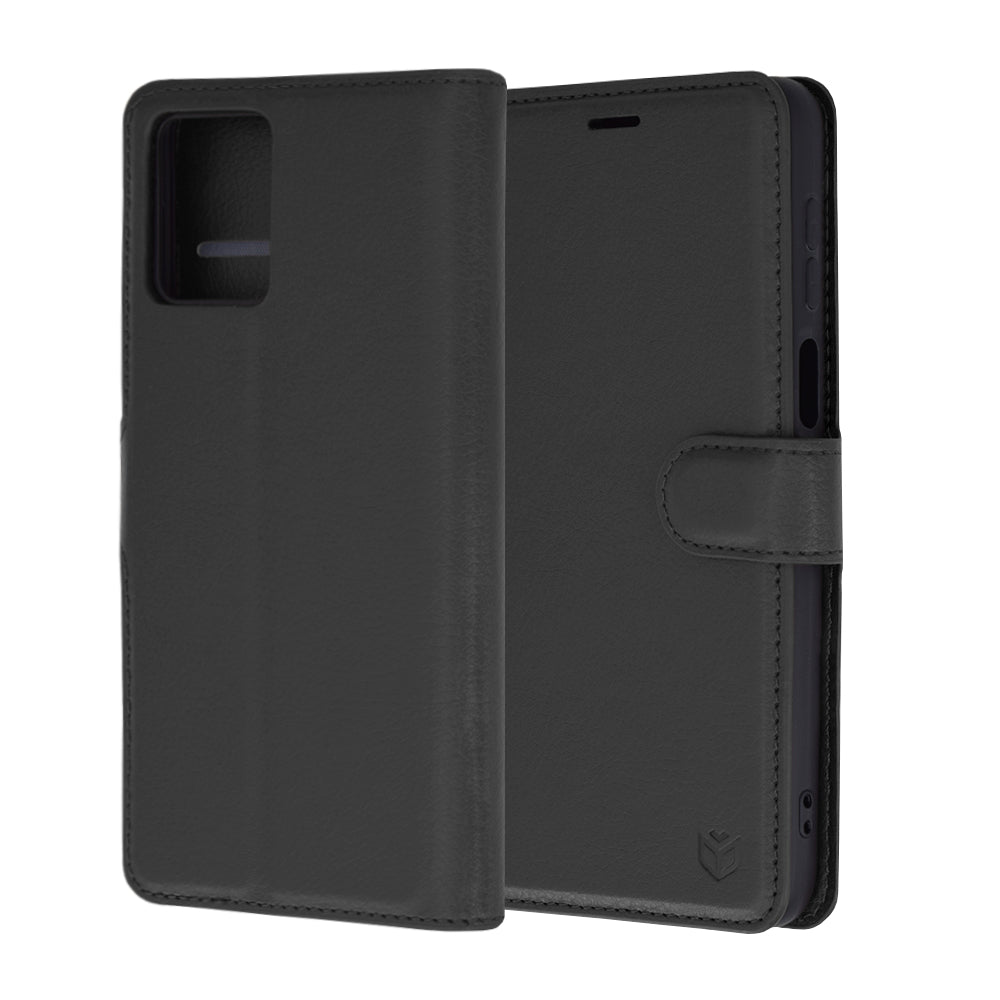 Husa de protectie Techsuit Leather Folio compatibila cu Motorola Moto G54 Power Edition, acoperire spate, negru