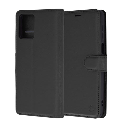 Husa de protectie Techsuit Leather Folio compatibila cu Motorola Moto G64, acoperire spate, negru