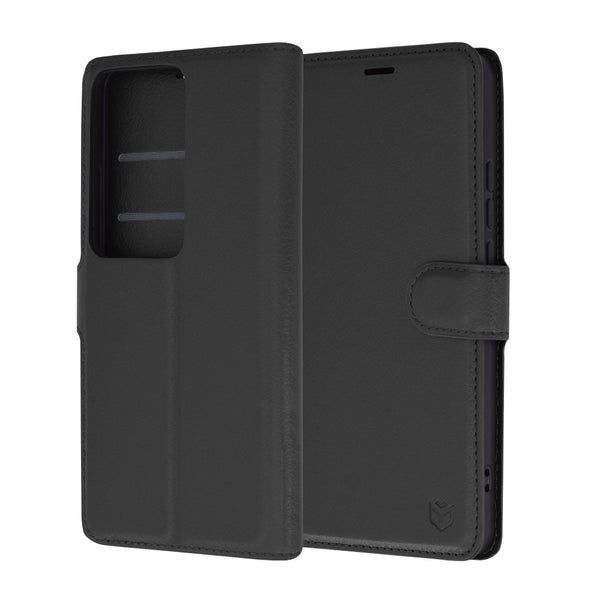 Husa de protectie Techsuit Leather Folio compatibila cu Oppo Reno11 F, acoperire spate, negru