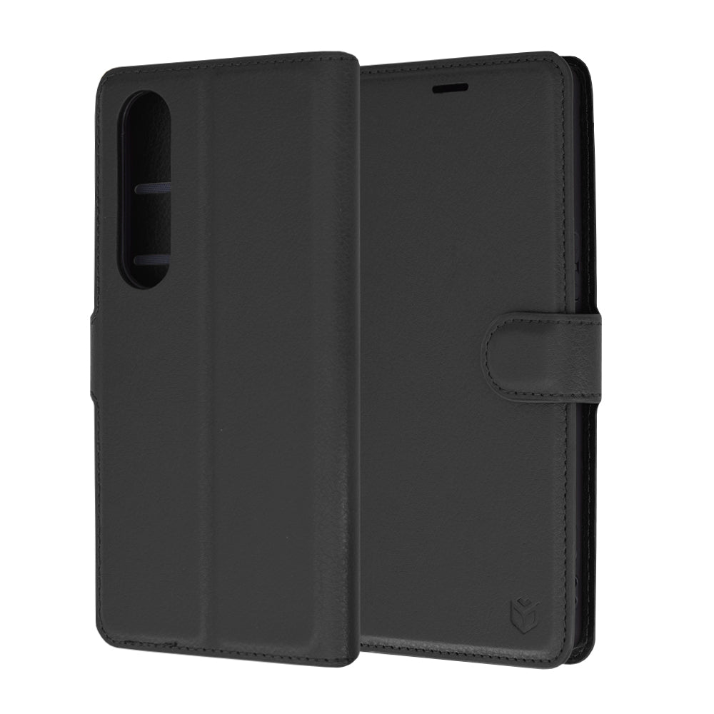 Husa de protectie Techsuit Leather Folio compatibila cu Sony Xperia 1 VI, acoperire spate, negru