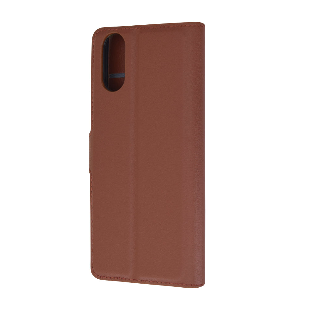 Husa de protectie Techsuit Leather Folio compatibila cu Sony Xperia 10 VI, acoperire spate, maro