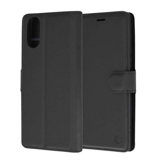 Husa de protectie Techsuit Leather Folio compatibila cu Sony Xperia 10 VI, acoperire spate, negru