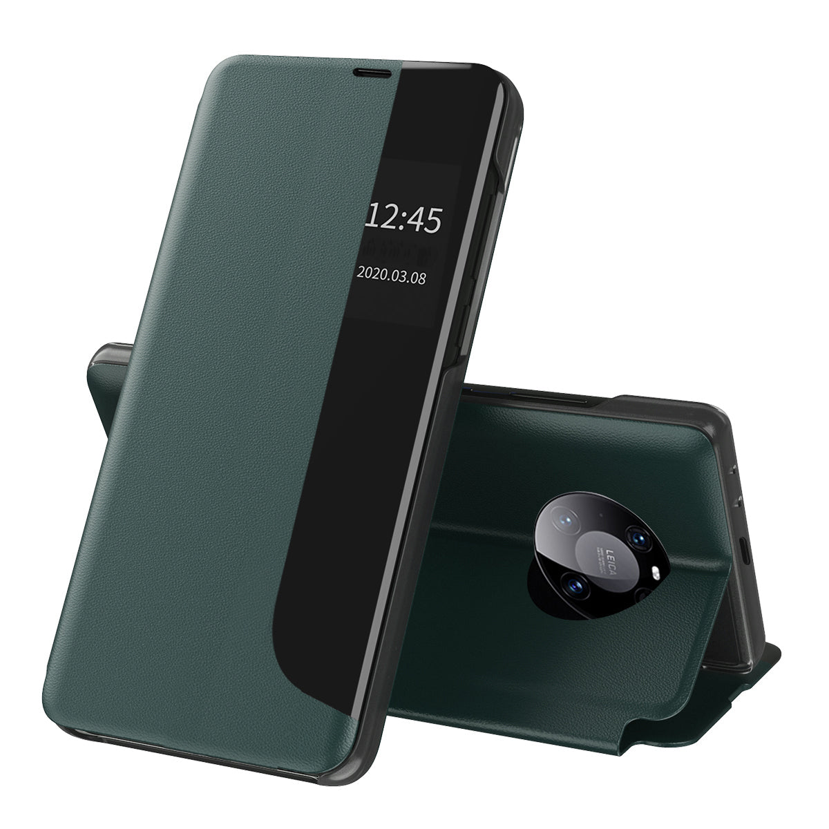 Husa de protectie Techsuit eFold Series compatibila cu Huawei Mate 40 Pro, acoperire spate, verde inchis