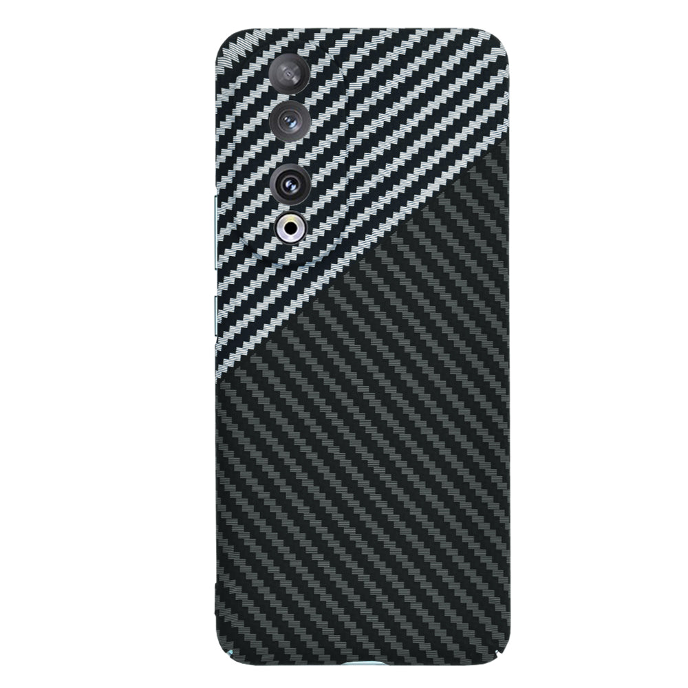 Husa de protectie Techsuit Carbonite FiberShell compatibila cu Honor 90, acoperire spate, argintiu si negru