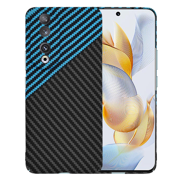 Husa de protectie Techsuit Carbonite FiberShell compatibila cu Honor 90, acoperire spate, albastru si negru