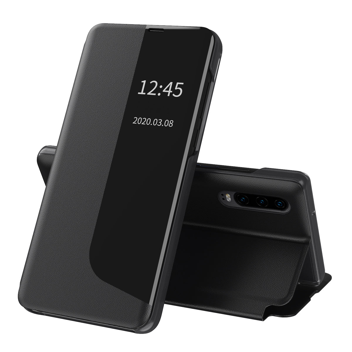 Husa de protectie Techsuit eFold Series compatibila cu Huawei P30, acoperire spate, negru