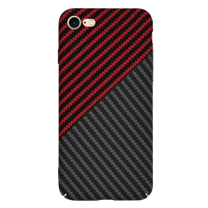 Husa de protectie Techsuit Carbonite FiberShell compatibila cu Apple iPhone SE 2022 , acoperire spate, rosu si negru