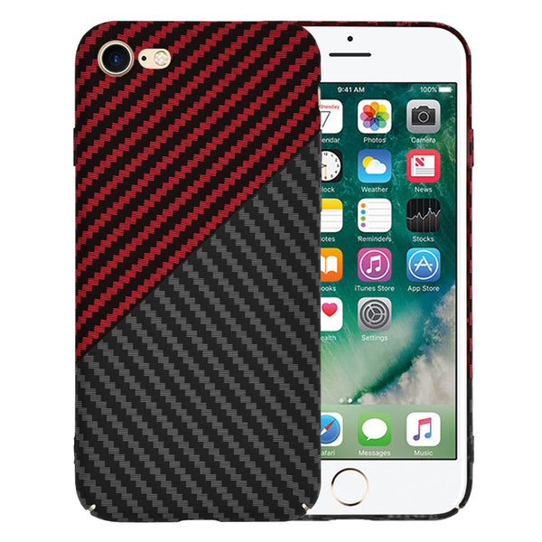 Husa de protectie Techsuit Carbonite FiberShell compatibila cu Apple iPhone 7 , acoperire spate, rosu si negru