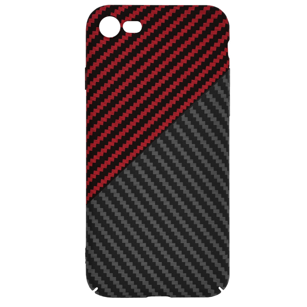 Husa de protectie Techsuit Carbonite FiberShell compatibila cu Apple iPhone 8 , acoperire spate, rosu si negru