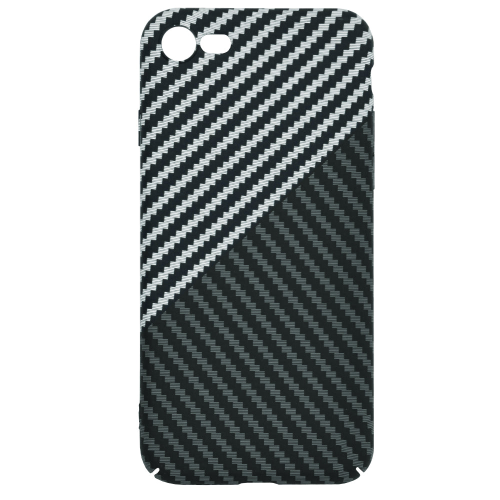 Husa de protectie Techsuit Carbonite FiberShell compatibila cu Apple iPhone 8 , acoperire spate, argintiu si negru