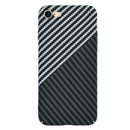 Husa de protectie Techsuit Carbonite FiberShell compatibila cu Apple iPhone 8 , acoperire spate, argintiu si negru