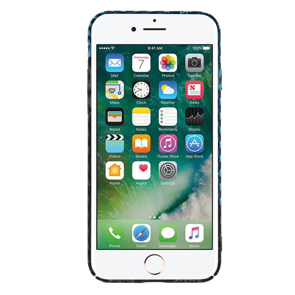Husa de protectie Techsuit Carbonite FiberShell compatibila cu Apple iPhone SE 2022 , acoperire spate, albastru si negru